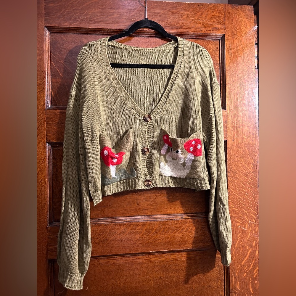 V-Neck Embroidered Cardigan